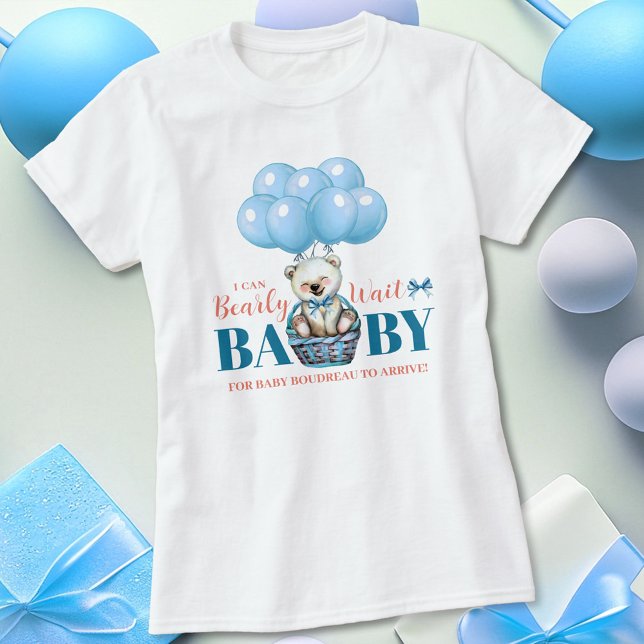 Nalle Barly With Blue Baby Shower T Shirt (Skapare uppladdad)