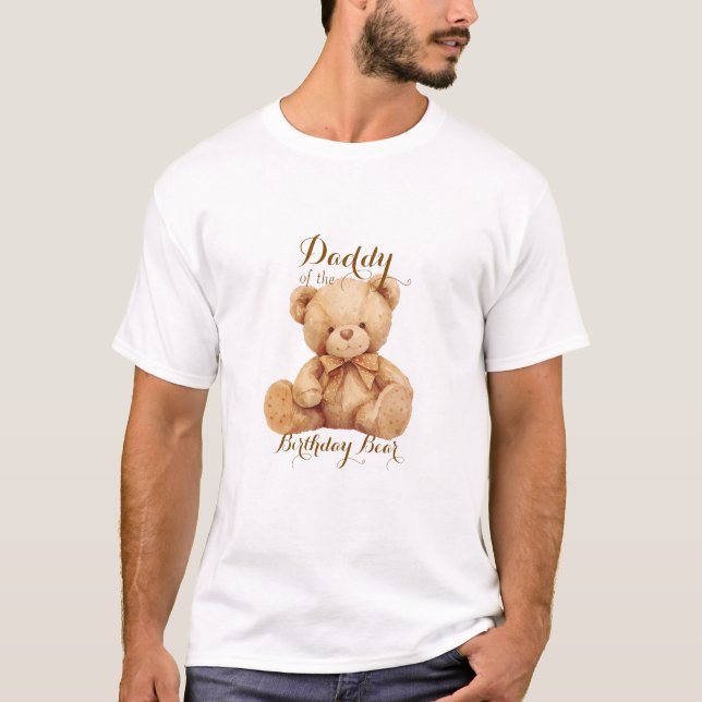 Nalle Beige Balloon Birthday T Shirt (Framsida)