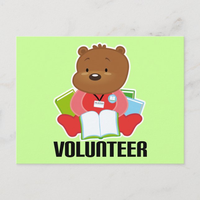 nalle Bibliotek Volunteer Gift Vykort (Framsida)