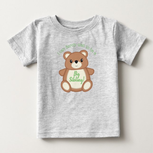 Nalle Big Sister Brother T Shirt (Framsida)