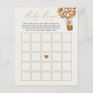 Nalle Bingo Baby Shower-spel