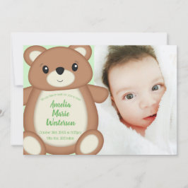 Nalle Birth Notice Inbjudningar