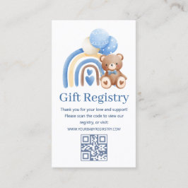 nalle björn baby Babyshower-gåvoregister qr-kod Tilläggskort