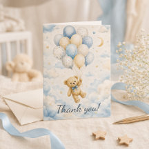Nalle Björn Baby Shower Tacksamhetskort