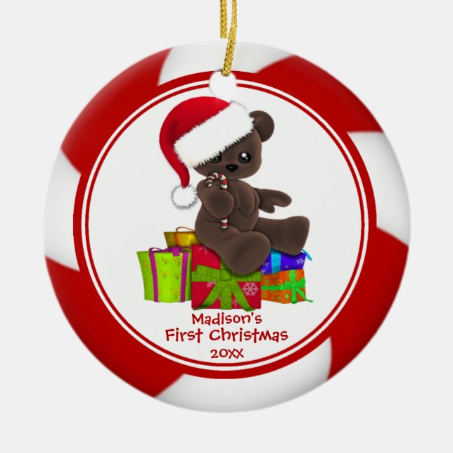 Nalle Björn Babys Första Jul Ornament (Framsidan)
