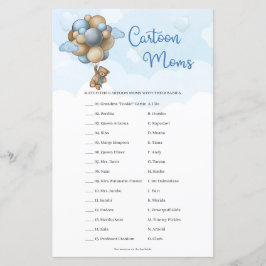 Nalle blå elfenbensballonger Tecknad Mammor