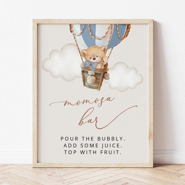 Nalle, blå Luftballong, Momosa Pub Poster (Skapare uppladdad)