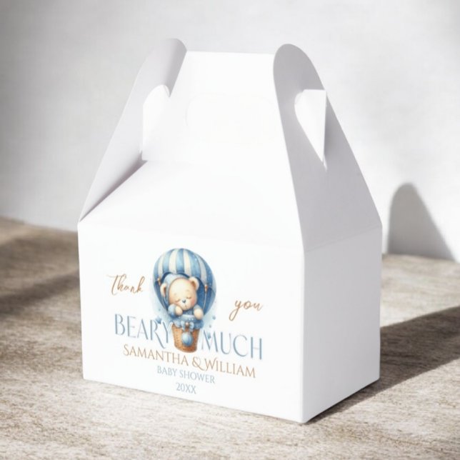 Nalle blå Luftballong Presentaskar (Skapare uppladdad)