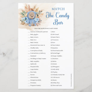 Nalle blåa blommor pampas Match Candy Pub