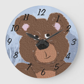 Nalle (blått) stor klocka