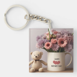 Nalle, blommor och kaffe Mugg