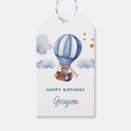 Nalle Blue 1:a födelsedag Presentetikett