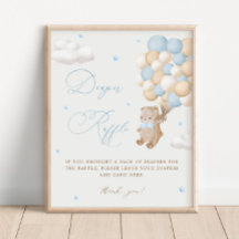 Nalle Blue Baby Shower Diaper Raffle