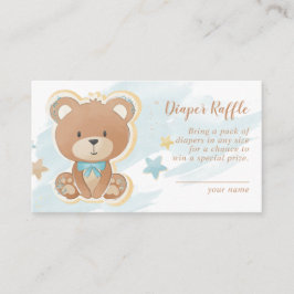 Nalle Blue Baby Shower Diaper Raffle Tilläggskort