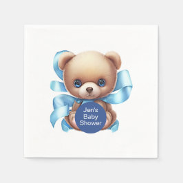 Nalle Blue Baby Shower Pappersservett