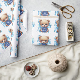 Nalle Blue Baby Shower Presentpapper