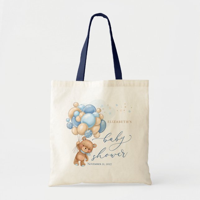 Nalle Blue Balloes Tote Bag Bag Tygkasse (Framsidan)