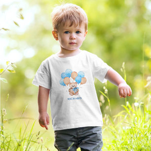 Nalle blue ballonger Baby T-Shirt