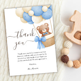 Nalle Blue Balloon Baby Shower - tack för ditt kor