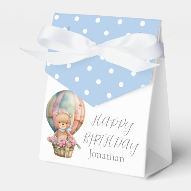 Nalle Blue Balloon Barly Wait Baby Presentaskar (Framsidan Sidan)