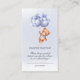 Nalle Blue Balloon Boy Diaper Raffle Tilläggskort