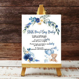 Nalle Blue Balloon Shhh Säg inte Baby Game Poster