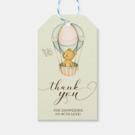 Nalle Blue Balloon Tack Baby Shower Presentetikett