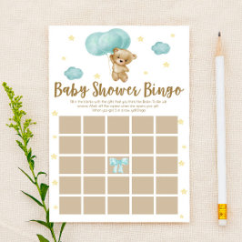 Nalle Blue Ballos Bingo Baby Shower Game
