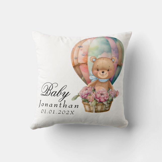 Nalle Blue Luftballong Baby Dekorativ kudde (Baksida)