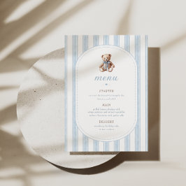 Nalle Blue Minimalist Menu Meny