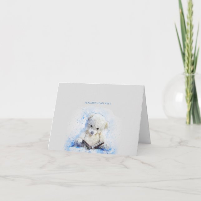 Nalle Blue Photo Tack Notecard (Framsida)