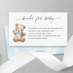 Nalle Blue Ribbon Bokar för Pojke Tilläggskort<br><div class="desc">Upptäck pixeliaDesigner-Nallens charm med Blue ribbon Bokar för Pojke Shower! De här babyskårorna Diaper Raffle Cards visar en enastående vattenfärgad illustration av en udda nalle med ett blått band. Med 3, 5 x 2 tum är de både tilltalande och praktiska, idealiska för inbjudningar eller utställning under evenemanget. Öka din babydusch...</div>