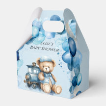 Nalle Blue Tåg Boy Baby Shower