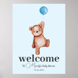 Nalle Blue Welcome Sign Foam Board Poster
