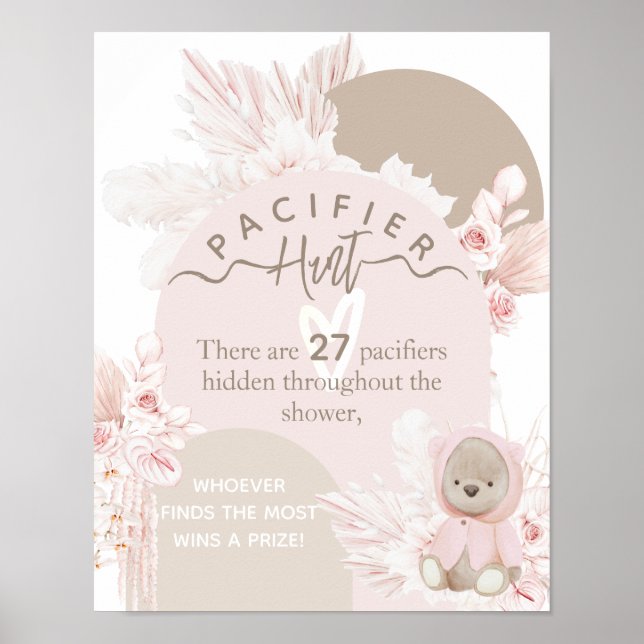Nalle Boho babydusch Nappar Hunt-spelet Poster (Framsidan)