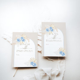 Nalle Boho Blue Boy Shower Raffle Tilläggskort