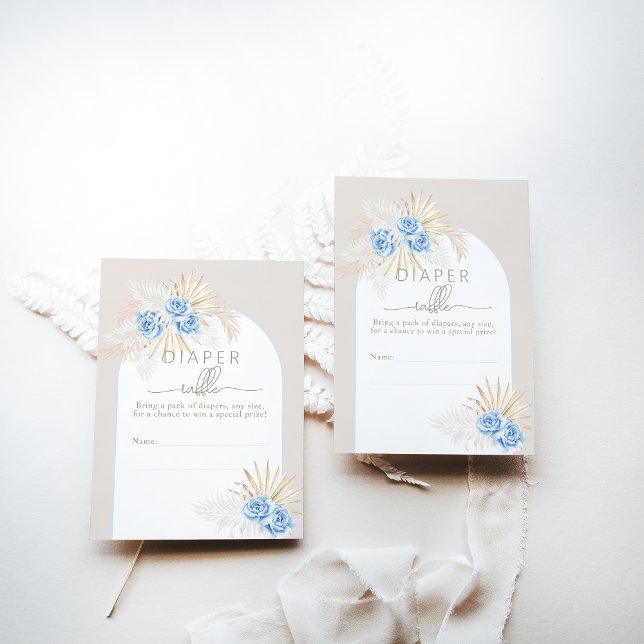 Nalle Boho Blue Boy Shower Raffle Tilläggskort (Skapare uppladdad)