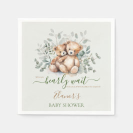 Nalle Boho Twillingar Kön Neutral babystötare Pappersservett