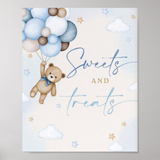 Nalle Bord undertecknar sötsaker och Treats Boy 1s Poster