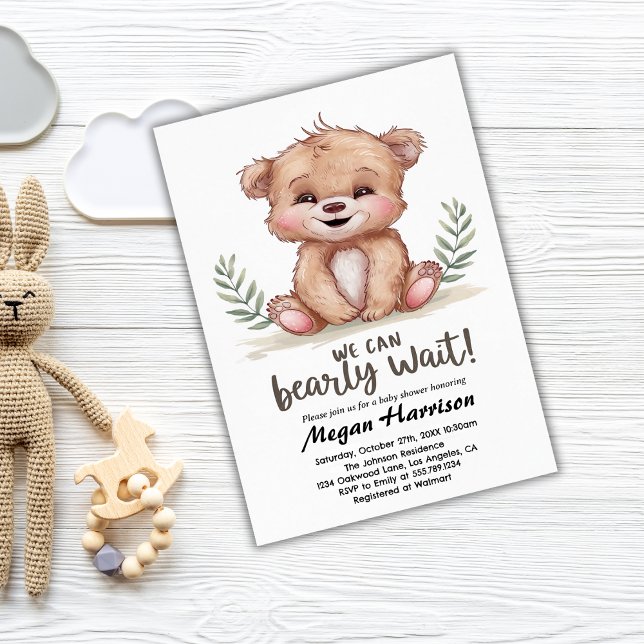 Nalle Boy Baby Shower Inbjudningar (Skapare uppladdad)