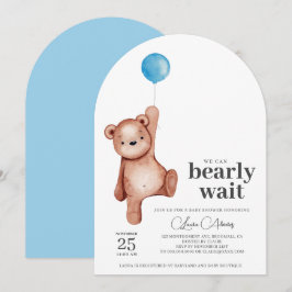 Nalle Boy Baby Shower Inbjudningar