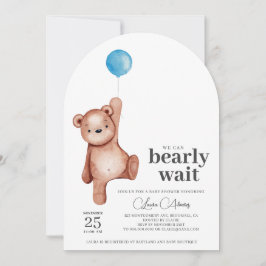 Nalle Boy Baby Shower Inbjudningar