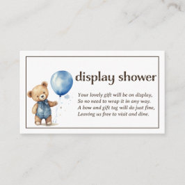 Nalle Boy Baby Visning Shower Tilläggskort