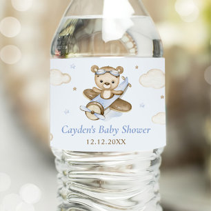 Nalle Boy Barly Wait Baby Shower Vattenflaskor Etikett