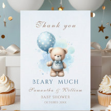 Nalle Boy Blue Balloon Sweet Baby Shower