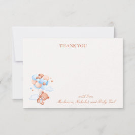 Nalle Boy Blue Barly Wait Baby Shower Tack Kort