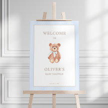 Nalle Boy Classic Blue Rand Baby Shower
