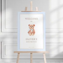 Nalle Boy Classic Blue Rand Baby Shower