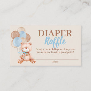 Nalle Boy Diaper Raffle-hölje Tilläggskort