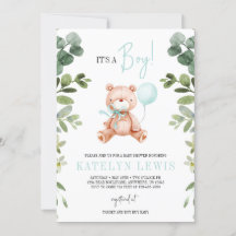 Nalle Boy Greenery Baby Shower